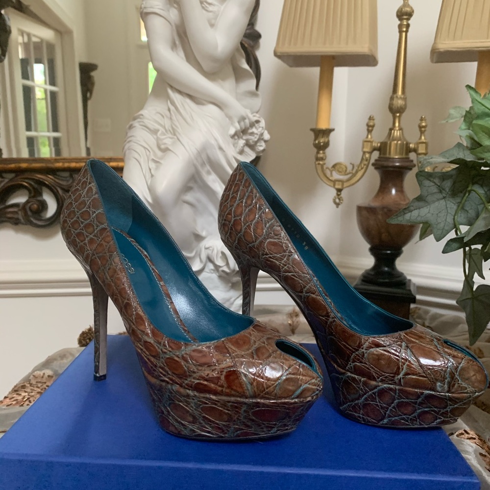 Sergio Rossi Real Crocodile New $1690 Authentic